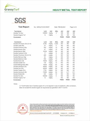 ใบรับรองผลทดสอบ SGS มาตรฐาน EN 71-3 ปลอดโลหะหนัก