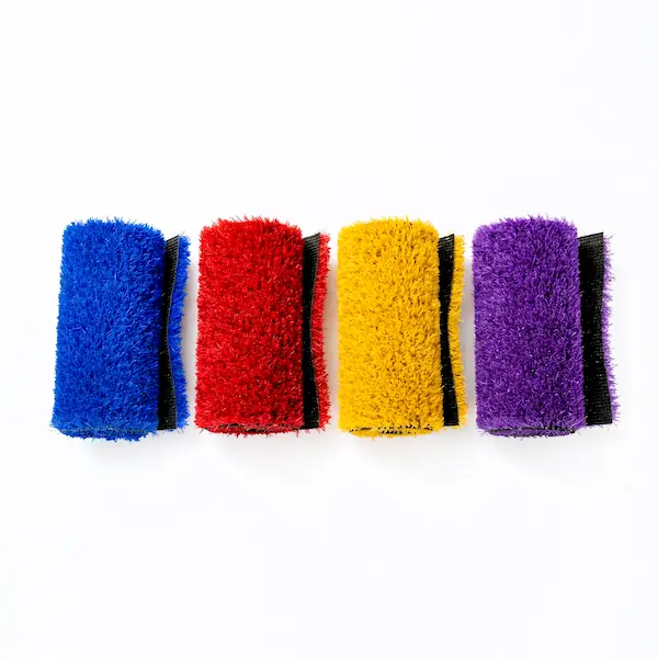 หญ้าเทียมสี GT-Color ฟ้า แดง เหลือง ม่วง สำหรับสนามเด็กเล่นและงานตกแต่ง